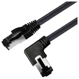 Maxtrack TI52-2L RJ45 Patchkabel CAT 8.1 S/FTP 2m Schwarz 90° nach links gewinkelt, Einzelschirm 1St.