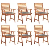 vidaXL Gartenstuhl 60,1 x 69,5 x 33,6 cm grau 6 St.