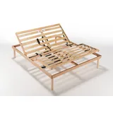 EVERGREENWEB Doppelbett Elektrischer Lattenrost 160x200 cm aus Buchenholz, Verstellbare Kopfteil und Fußende mit Fernbedienung, Orthopädisch, 5 Abnehmbare Beine, Verstärkte Struktur | Modell ORANGE