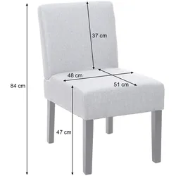 Mendler 2er-Set Esszimmerstuhl HWC-F61, Stuhl Lounge-Stuhl, Stoff/Textil ~ dunkelgrau