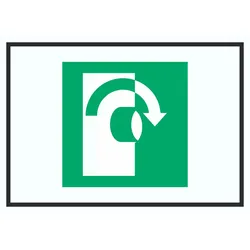 Zum Öffnen im Uhrzeigersinn drehen Symbol A4 (210x297mm) Schild