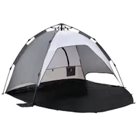 pro.tec Strandmuschel, Personen: 2, »Mullsjö« Pop Up Strandzelt 215x135x140cm Polyester Grau grau