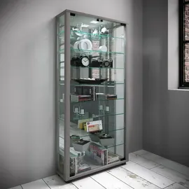 VCM Vitrine Lumo 59 x 18 x 114,8 cm Silber