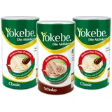 Yokebe Paket - 2x Classic 500 g + 1x Schoko 500g - Diätshakes zur Gewichtsabnahme - Diät-Drinks mit Proteinen und wertvollen Inhaltsstoffen