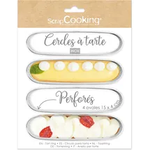 ScrapCooking Apc 4 Individuelle, Perforierte Tarteformen Silber 15x4 cm