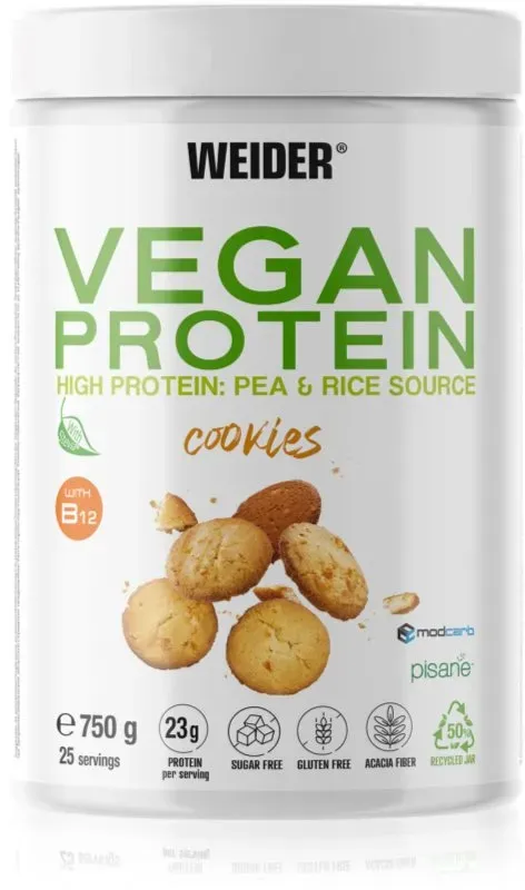 Weider Vegan Protein Erbsenprotein Geschmack Cookies 750 g