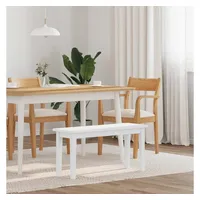 VidaXL Bank 90 cm Weiß Massivholz Gummibaum