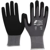 Nitras 8800 Flexible Fit Allroundhandschuhe Gartenhandschuhe, hohe Abriebfestigkeit, sehr guter Grip - VPE 12 Paar, Größe:8, Schwarz/Grau