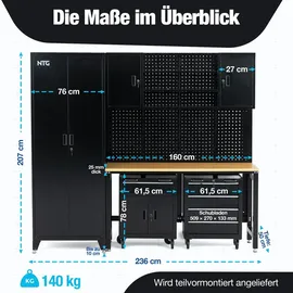 ntg nutzfahrzeug technik gmbh (32457 porta westfalica) Lochwand Holz 210 cm schwarz