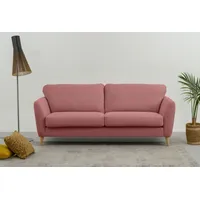 Home Affaire 3-Sitzer »MARSEILLE Sofa 206 cm«, mit Massivholzbeinen aus Eiche, verschiedene Bezüge und Farbvarianten rosa