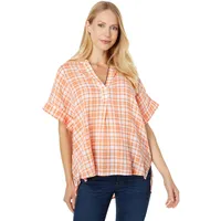 Tommy Hilfiger Kurzärmeliges Alltagsshirt für Damen, Mandarine, mehrfarbig, X-Small - XS