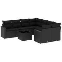 vidaXL Garten-Lounge-Set 9-tlg. schwarz