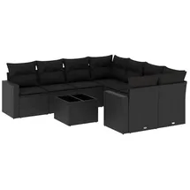 vidaXL Garten-Lounge-Set 9-tlg. schwarz