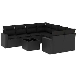 vidaXL Garten-Lounge-Set 9-tlg. schwarz