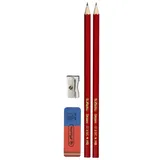Herlitz Bleistift-Set: 2 Bleistifte aus FSC Holz, 1 Radierer und Anspitzer, Härtegrad HB, lackiert, 180 Stück (1er Pack)