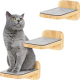 Happy Pet HAPPYPET Katzentreppen 3er-Set - Designer Kletterwand Katzen, Katzentreppe mit Filzbezug, Katzenleiter, Katzenwand zum Klettern, Catwalk Natur 3x Stufen M 22 x 15 cm