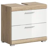 xonox.home Waschbeckenunterschrank Lambada Eiche/Weiß