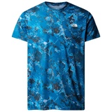 The North Face Reaxion Amp T-Shirt Adriatic Blue Moss Camo Print XL