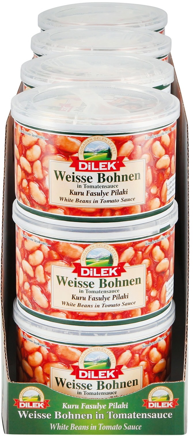 Dilek Weisse Bohnen in Tomatensauce 400 g, 12er Pack