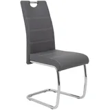 Hela 4er Set Hela Freischwinger Flora Lederoptik Grau