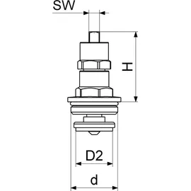 Schlösser Armaturen Js Steckschlüssel-Oberteil 3/4 Zoll - Dn 20 für Auslaufventile Matt Verchromt