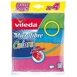 vileda Colors MULTI PACK Mikrofasertücher Mikrofaser 60 °C waschbar, 4 St.