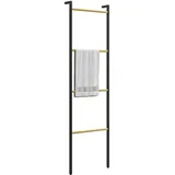 Homcom Handtuchleiter 49 x 167,5 cm Handtuchhalter mit 4 Stangen, Stahl, Schwarz