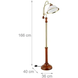 Relaxdays Stehlampe Jugendstil 4000 lm Braun