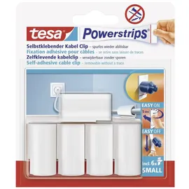 Tesa Powerstrips Kabel-Clips Weiß 5