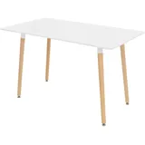 ML-Design Esstisch Weiß aus Holz 120x70x74,5 cm Rechteckiger für 4-6 Personen