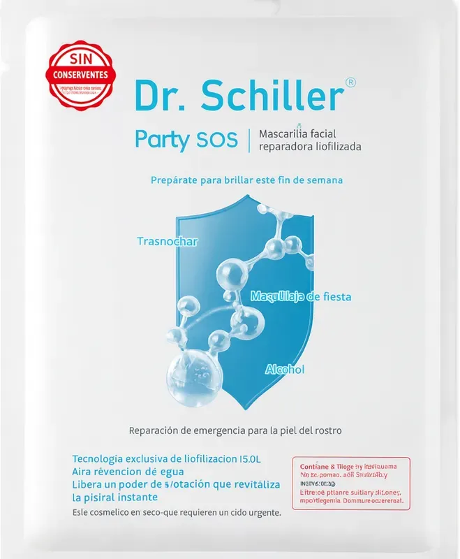 Dr. Schiller Party SOS Hydrating & Soothing Maske (1 Stück) – Trockenmaske zum Tränken in Toner, Feuchtigkeitsspendende DIY Tuchmaske für strahlende Haut & Anti-Rötungen
