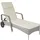 Tectake Rattan Sonnenliege Cassis 196 x 72 x 94,5 cm hellgrau inkl. Rollen