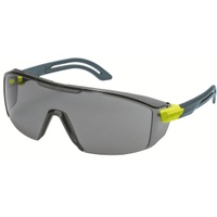 uvex i-lite Schutzbrille, chemikalienbeständig, kratzfest, Arbeitsschutzbrille mit ergonomisch geformten Bügel, Farbe: anthrazit / lime