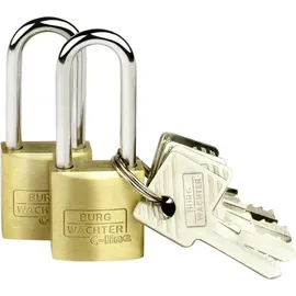 Burg Wächter 2er Set Duo 222 20 26 SB Vorhängeschloss gleichschließend Messing Schlüsselschloss