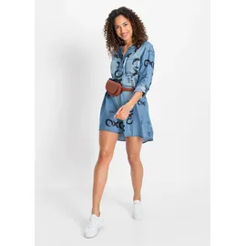 bonprix Midikleid Jeanskleid Blau 46