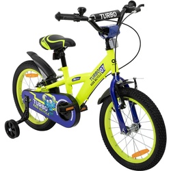 Actionbikes Kinderfahrrad Turbo 16 Zoll, Stützräder, V-Brake-Bremsen, Lenker-/Kettenschutz, Klingel