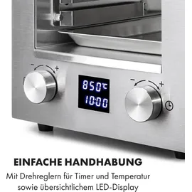 Klarstein Hannibal Hochtemperaturgrill Indoor 2.200W 850°C Edelstahl silber