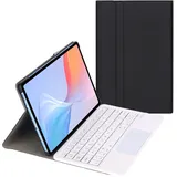 Bueuwe Tastatur hülle für Samsung Galaxy Tab A 10.1 2019 – 7-farbige Bluetooth-Tastatur mit Hintergrundbeleuchtung und Touchpad für SM-T510/SM-T515,Schwarz,White Keyboard