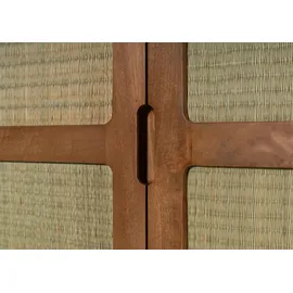 MASSIVMOEBEL24.DE Schrank Mango/seegras 100x40x200 hellbraun lackiert MIZUMI 110