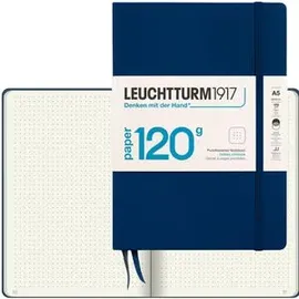 Leuchtturm1917 Notizbuch Medium A5, 120g Edition Hardcover 203 nummerierte Seiten, Marine, dotted