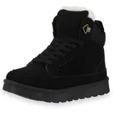 VAN HILL Damen Sneaker High Plateau Profilsohle Bequem Schuhe 217800 Schwarz 36 - 36 EU