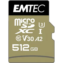 Emtec ECMSDM512GXC10SP Speicherkarte 512 GB MicroSDXC UHS-I U3 V30 A2 Adapter