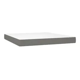 vidaXL Boxspringbett mit Matratze & LED Dunkelgrau 180x200 cm Stoff