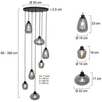 Steinhauer Pendelleuchte Reflexion 7-flammig Ø 55 cm