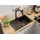 Primagran Kopenhagen Easy 1 Becken rechts Einbau Granit schwarz Handbetätigung 700 x 440 mm