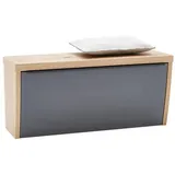 DIETER KNOLL Garderobenbank, Grau, Eiche, Metall, furniert, 92x42x31 cm, Garderobe, Garderobenbänke, Garderobenbänke