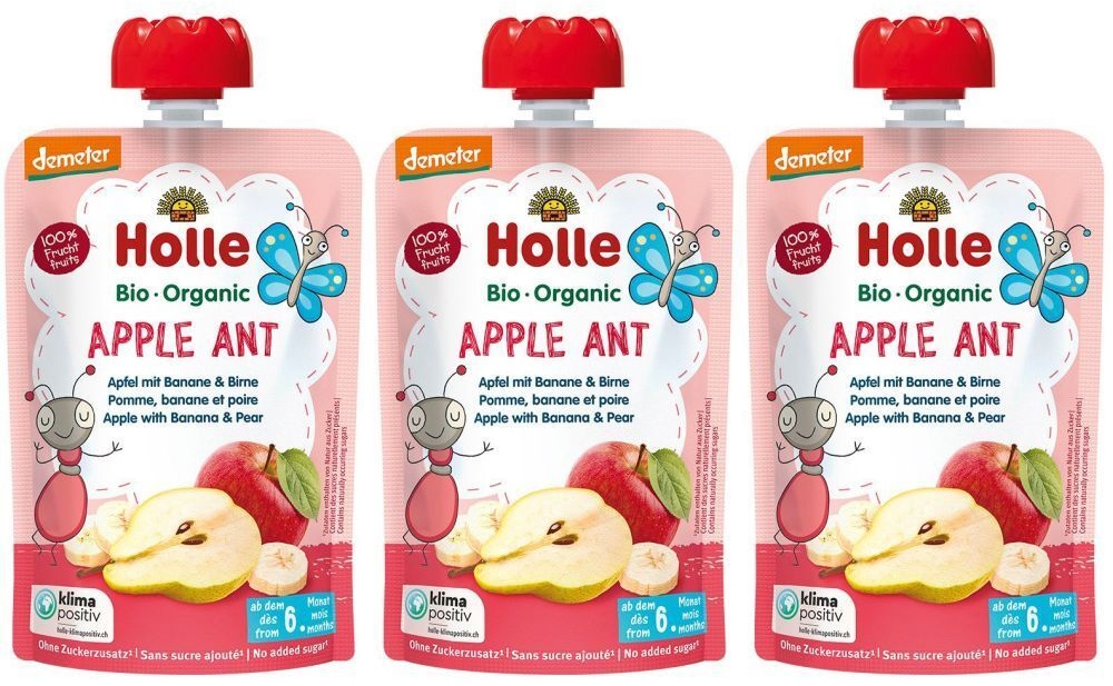 Holle Apple Ant Pouchy Apfel Banane Birne