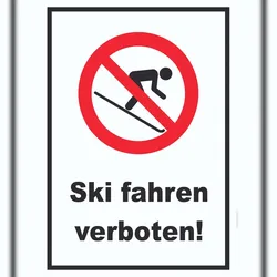 HB-Druck Ski fahren verboten! Schild A4 (210x297mm)