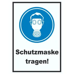 Schutzmaske tragen Schild  A6 (105x148mm)