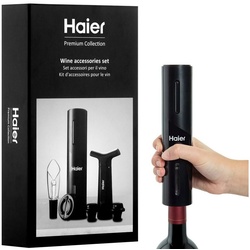 Haier Weinflaschenöffner HAWUKIT06 (Set, Weinset), Elektrischer Weinöffner schwarz